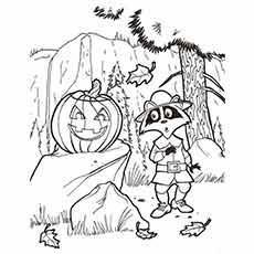 Autumn seasonal Fall coloring page