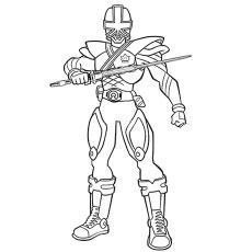 Green Power Ranger Mega Force coloring page