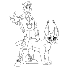 Martin and Cougar wild kratts coloring page