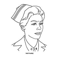 Military nurse coloring page