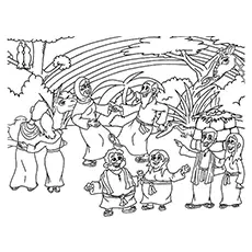 New land for Noah and the ark coloring page