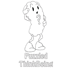 Puzzled thinking, emotions coloring page