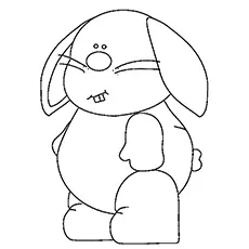 Bunny with eyes closed coloring page