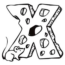 Letter X with Ornament coloring page