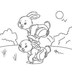 Cute bunnies coloring page