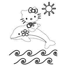 Hello Kitty, dot to dot coloring page