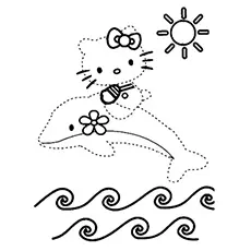 Hello Kitty, dot to dot coloring page