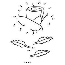 Rose dot to dot coloring page