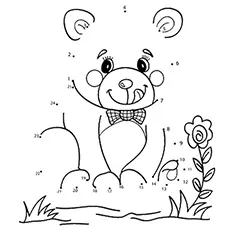 Teddy Bear dot to dot coloring page