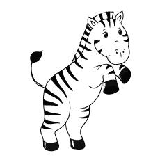 Zebra On Its Hind Legs coloring page