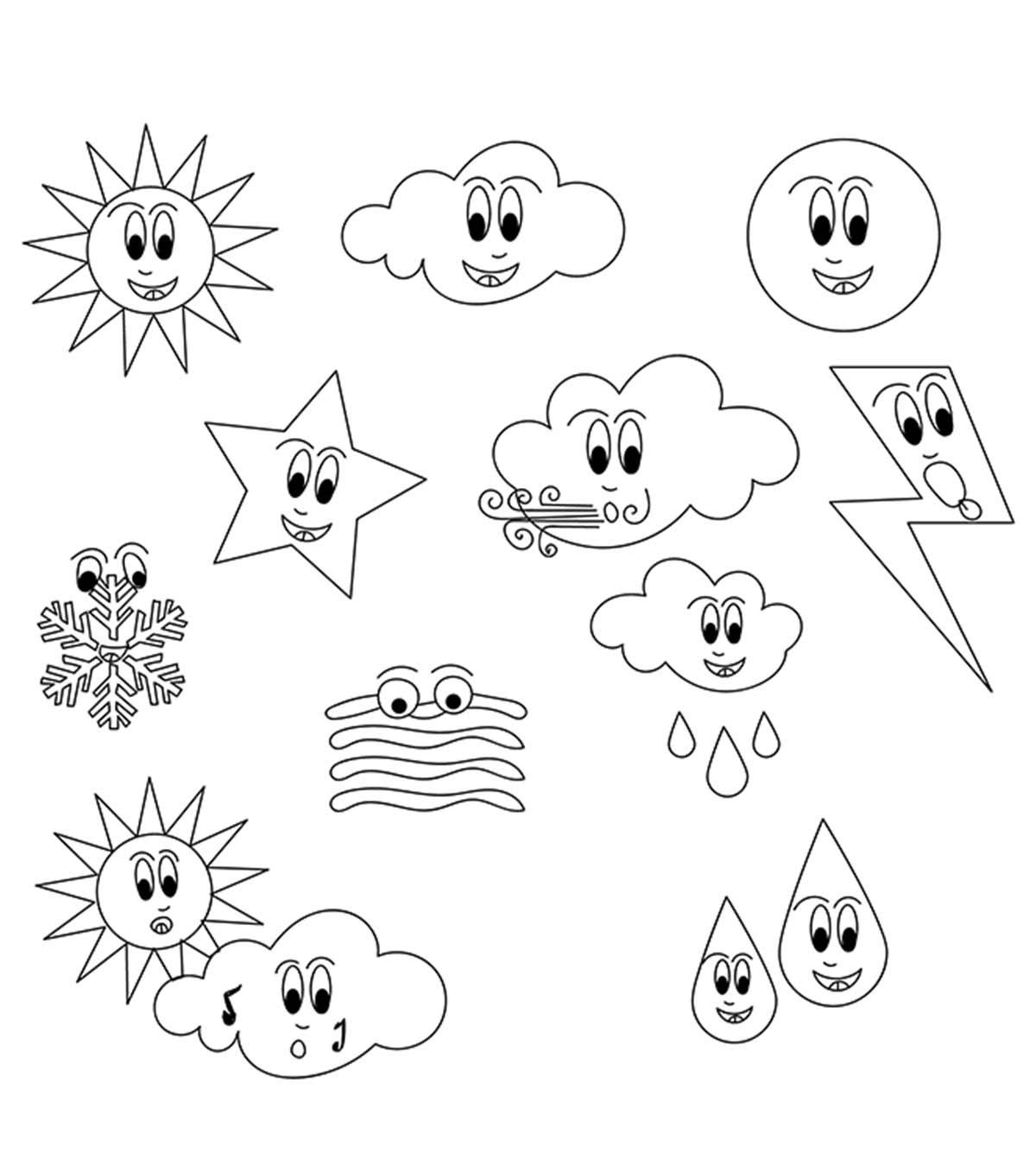 Season And Weather Coloring Pages MomJunction