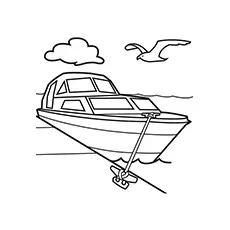 Resting boat coloring page