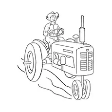 A Man With The Machine John Deere Coloring Pages