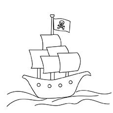 A pirate ship coloring page