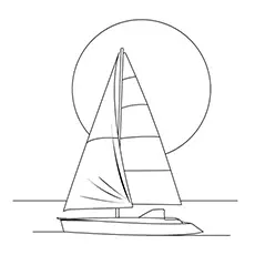 Serene boat coloring page
