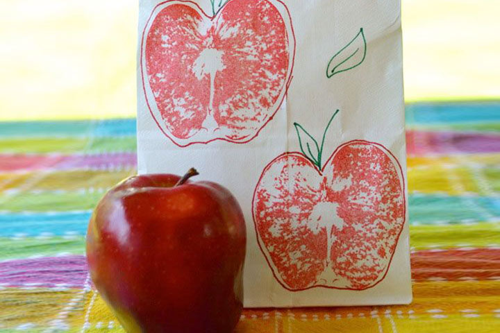 Apple bin fruits and vegetables craft ideas for kids