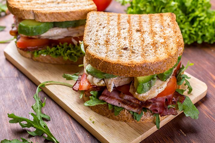 Bacon sandwich for nutritional requirements in third trimester