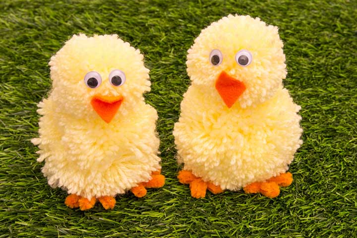 Birds Made With Wool Pom-Poms-1