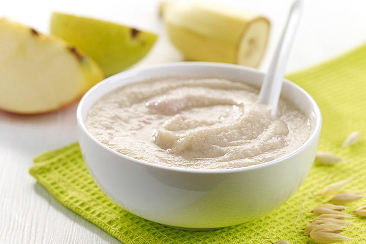 Creamy apple and oat puree oats recipe for babies