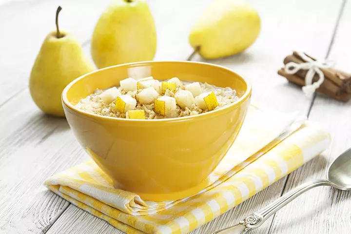 Creamy oatmeal with pears oats recipe for babies