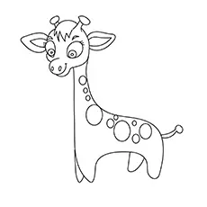 Cute Giraffe with Dots coloring page