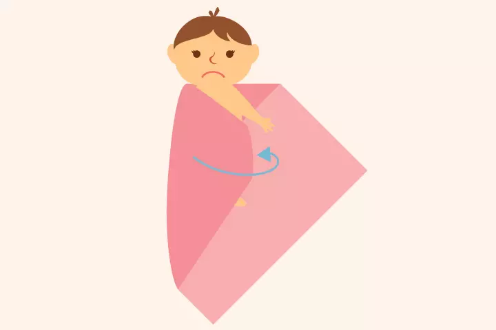 How to Fold the baby's arms while Swaddling