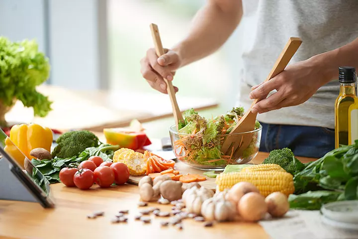 Ham and vegetable salad for nutritional requirements in third trimester