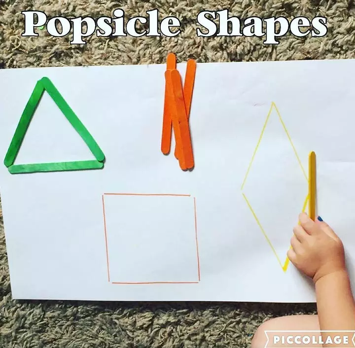 Ice cream stick shape activity for toddlers