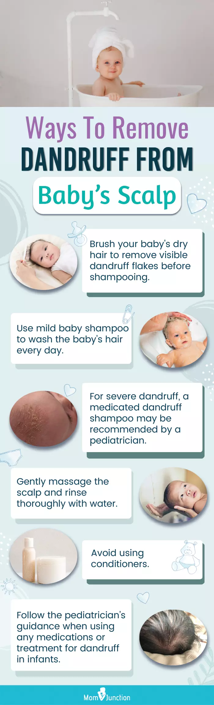 how to get rid of baby dandruff (infographic)