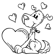 Love you puppy coloring page