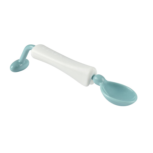 2pcs Baby Infant Self-feeding Training Spoons, 360° Bendable Soft