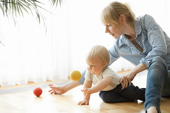 Sticky Ball activities for 8 month old baby