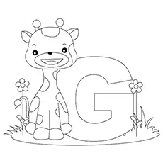 Capital G for Giraffe picture coloring page