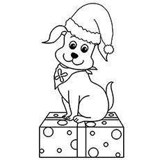 christmas puppies coloring pages