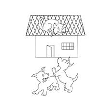 Come lets play cat coloring page