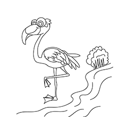The Flamingo Bird Coloring Pages