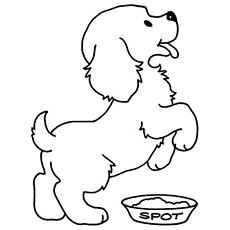 Hungry pup coloring page