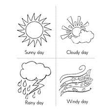 My Weather Book, weather coloring page