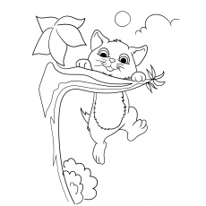 The peek a boo cat coloring page