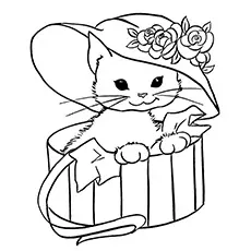 Pretty Miss Kitty cat coloring page_image