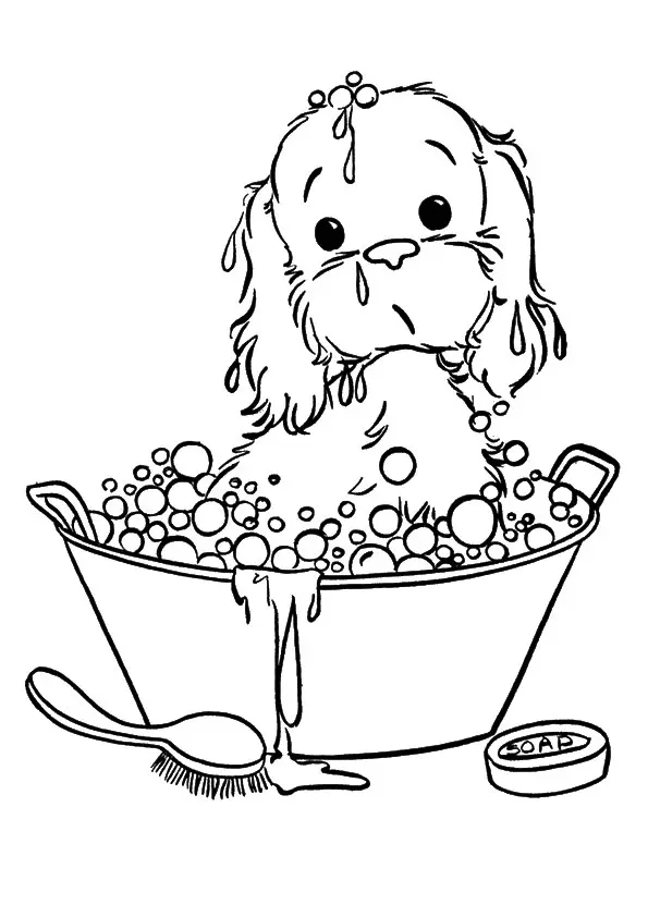 The-Puppy-Taking-A-Bubble-Bath