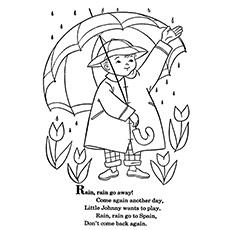 Rain Rain Go Away, weather coloring page