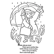 Rain Rain Go Away, weather coloring page