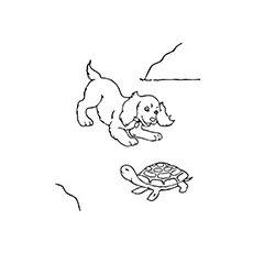 Turtle Ginger finds a friend coloring page