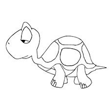 Sleepy turtle coloring page