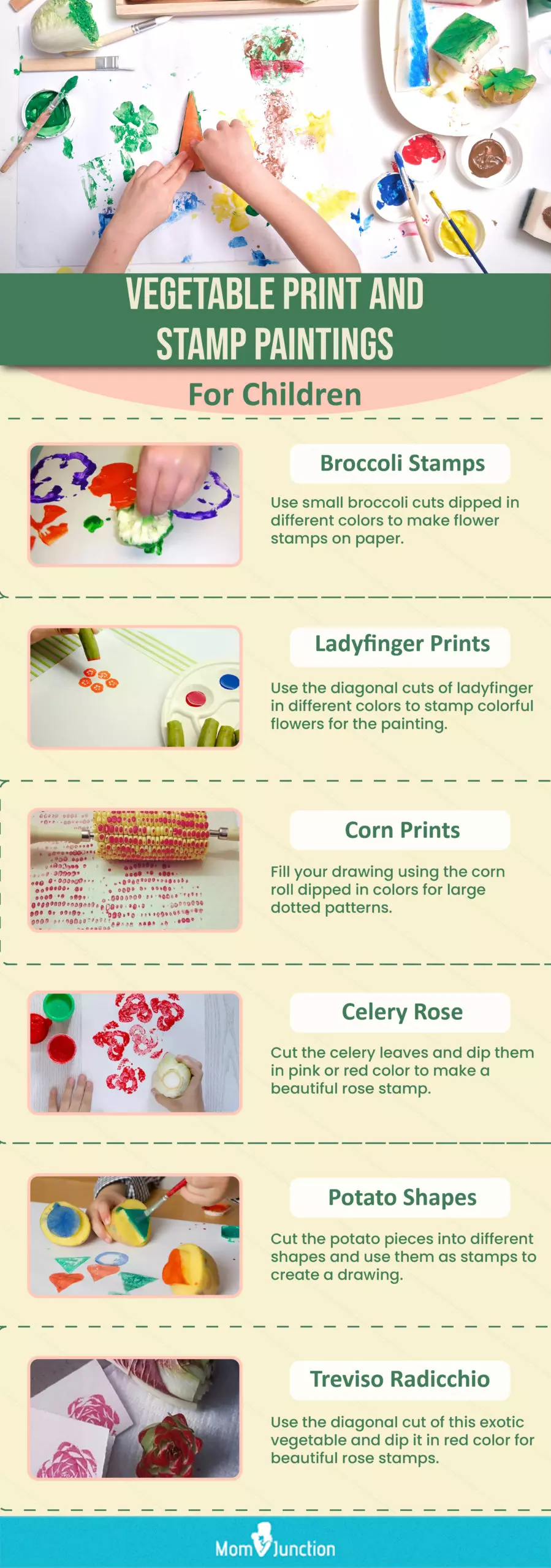 vegetable stamp paintings for children (infographic)