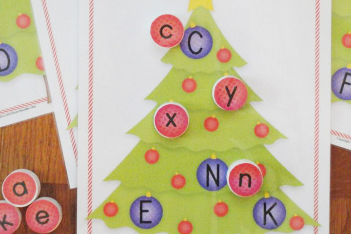 Christmas tree decor alphabet craft ideas for toddler