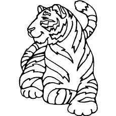 Beautiful Amur tiger coloring page
