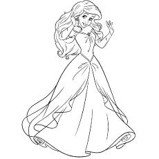 disney princess ariel dress coloring pages