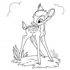 Bambi deer coloring page